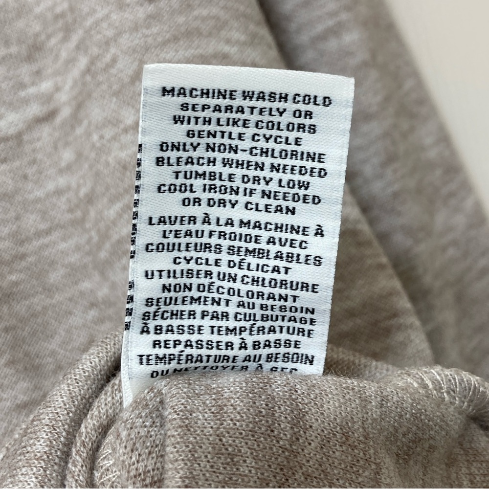 Magaschoni Beige Boxy Fit Funnel Neck Sweatshirt Large Cozy Neutral Minimalist - Picture 5 of 5
